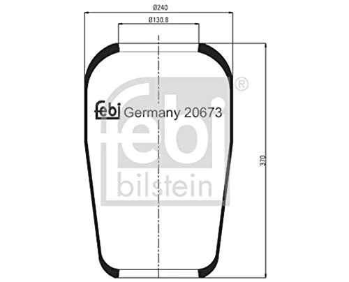 febi bilstein 20673 Air Spring without piston, pack of one