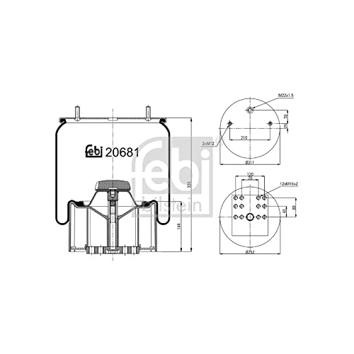 febi bilstein 20681 Air Spring with plastic piston, pack of one