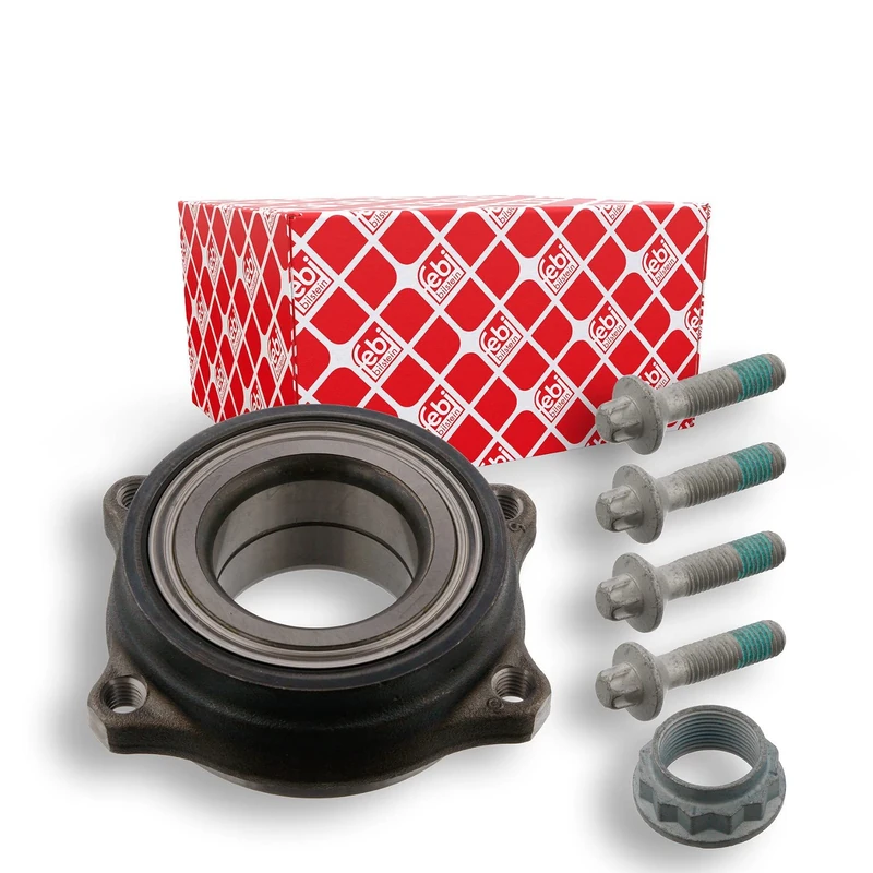 febi bilstein 34738 Wheel Bearing Kit with axle nut and fastening screws, pack of one
