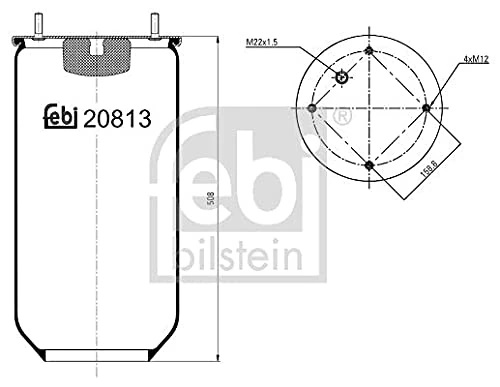 febi bilstein 20813 Air Spring without piston, pack of one