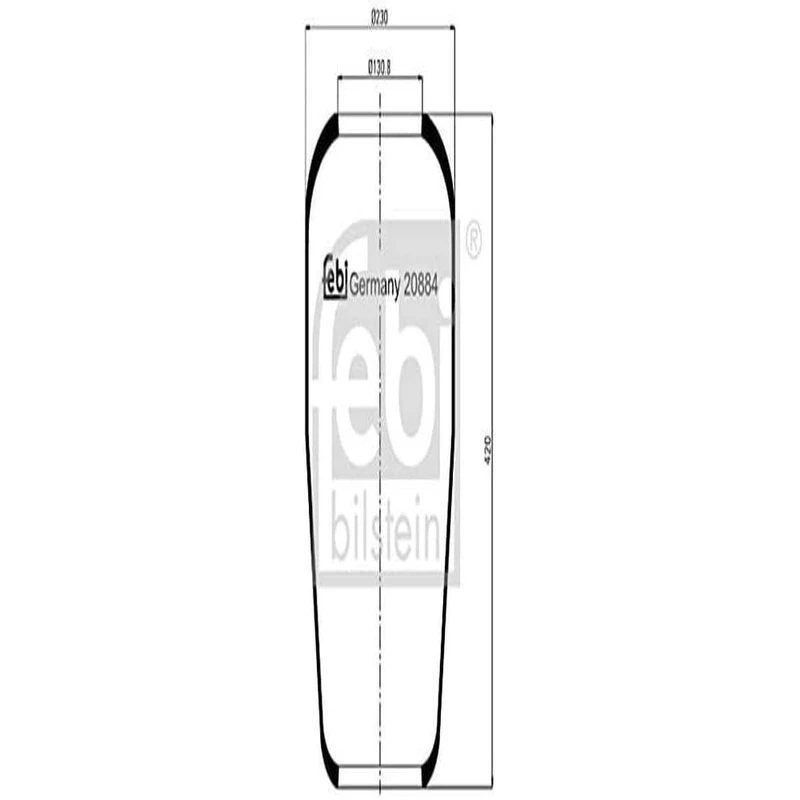 febi bilstein 20884 Air Spring without piston, pack of one