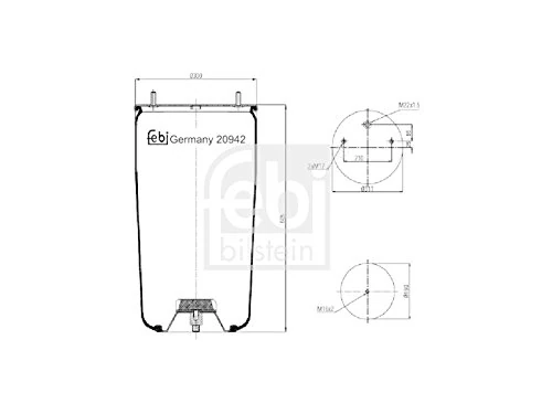 febi bilstein 20942 Air Spring without piston, pack of one