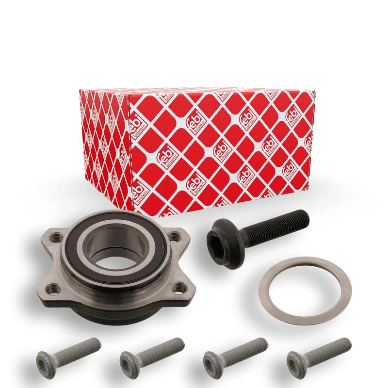 febi bilstein 29844 Wheel Bearing Kit with drive shaft screw and fastening screws, pack of one