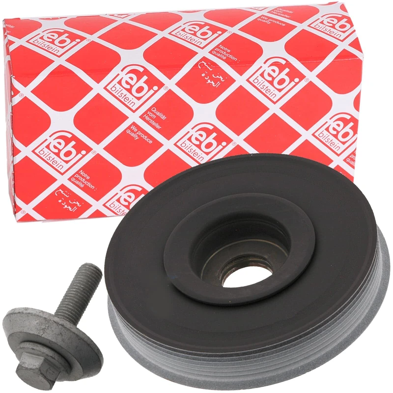 febi bilstein 33791 Pulley decoupled, for crankshaft with screw, pack of one