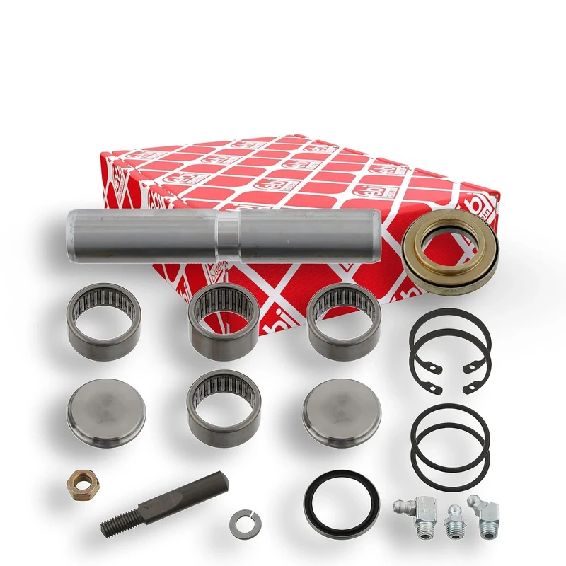 febi bilstein 09690 King Pin Set with friction bearing, single set, pack of one