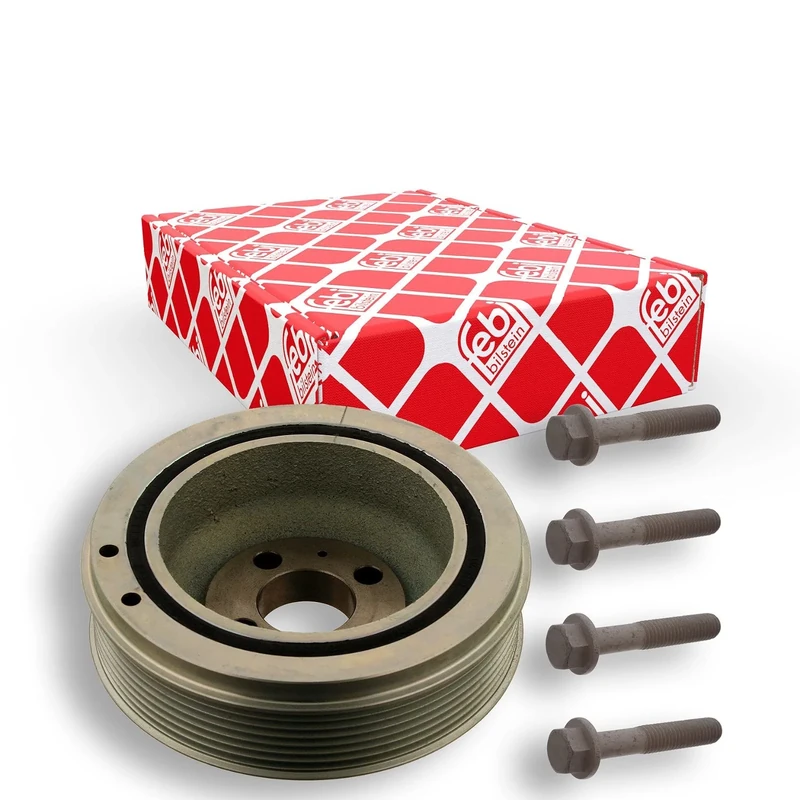 febi bilstein 33814 Pulley decoupled, for crankshaft with screws, pack of one