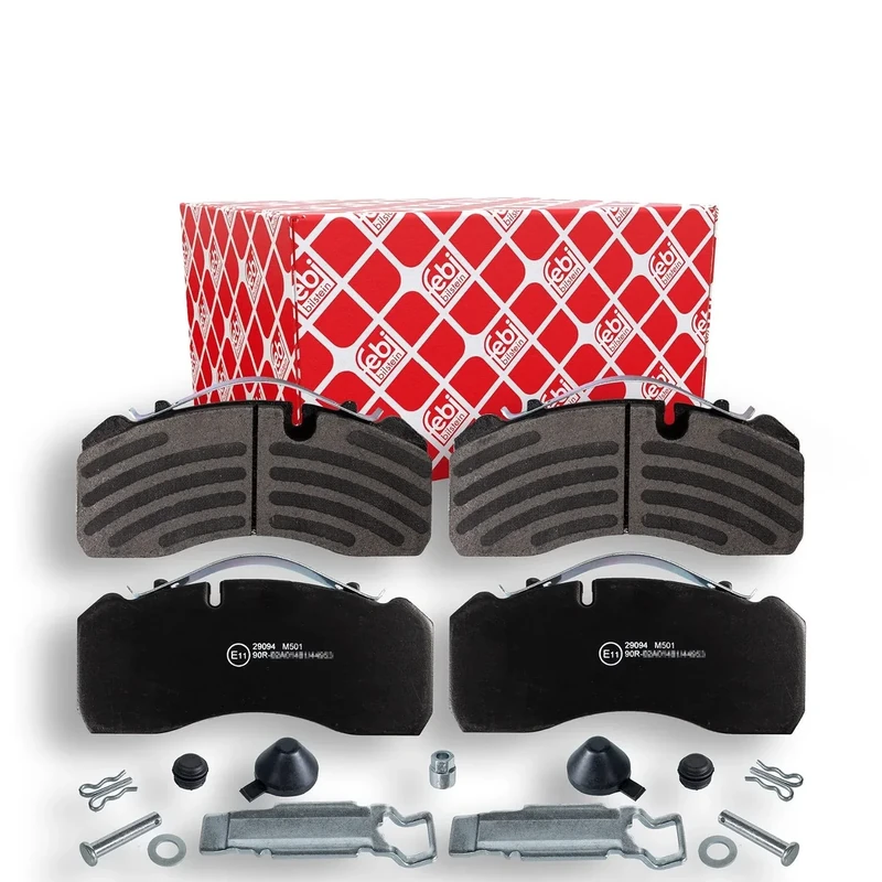 febi bilstein 16563 Brake Pad Set with additional parts, pack of four