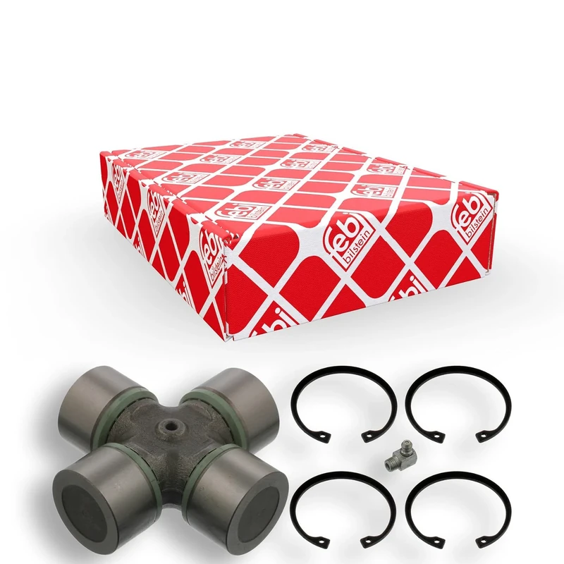 febi bilstein 11547 Universal Joint for propshaft, with grease nipple, pack of one