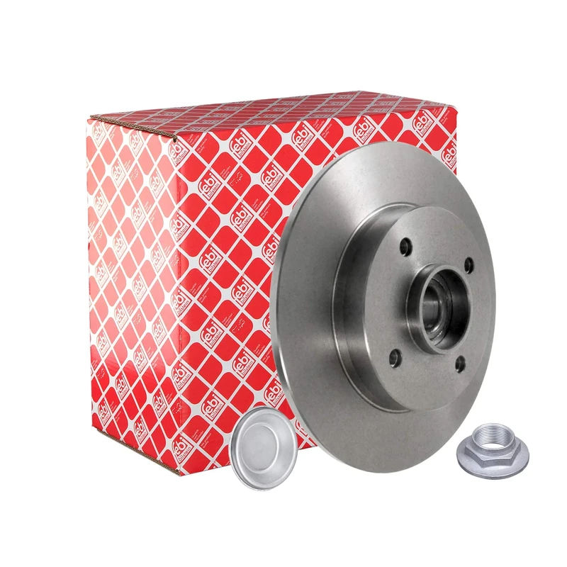 febi bilstein 32782 Brake Disc with bearing and ABS pulse ring (1 Brake Disc) rear, full, No. of Holes 4