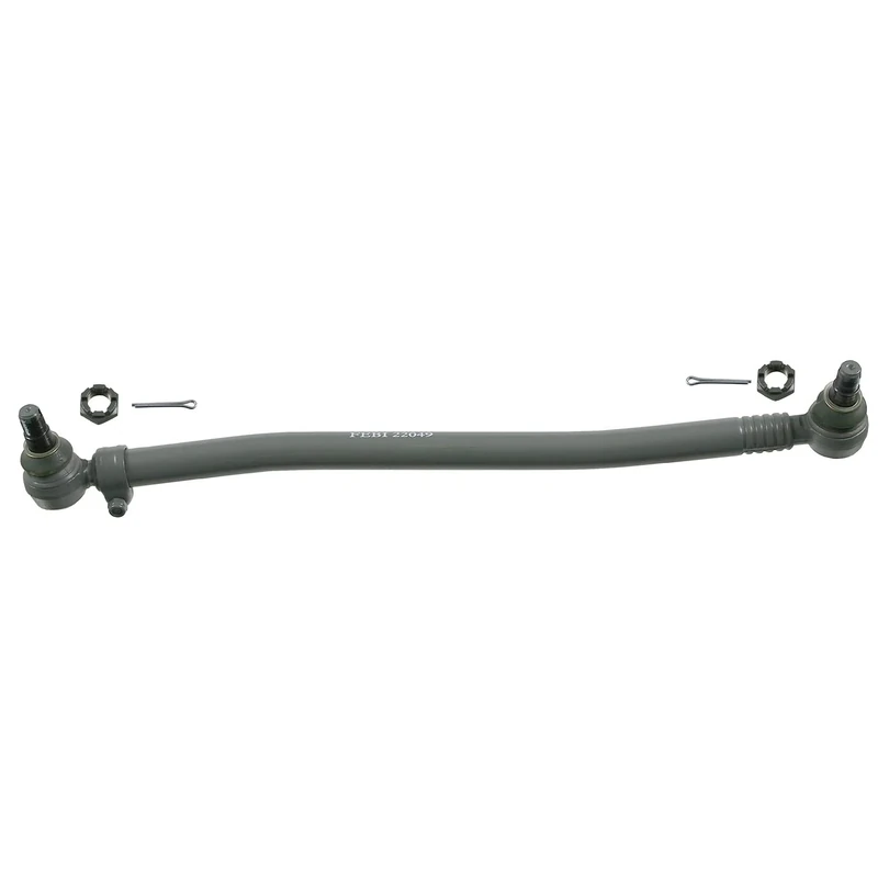 febi bilstein 22049 Drag Link with castle nuts and cotter pins, from steering gear to 1st front axle, pack of one