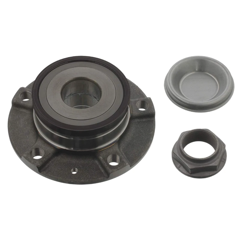 febi bilstein 29394 Wheel Bearing Kit with wheel hub, axle nut and dust cap, pack of one