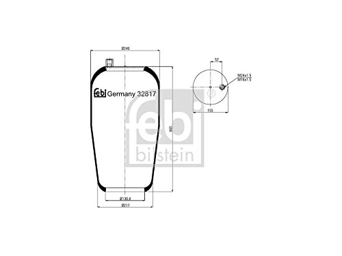 febi bilstein 32817 Air Spring without piston, pack of one