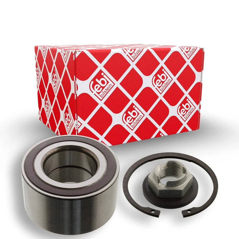 febi bilstein 31379 Wheel Bearing Kit with axle nut and circlip, pack of one