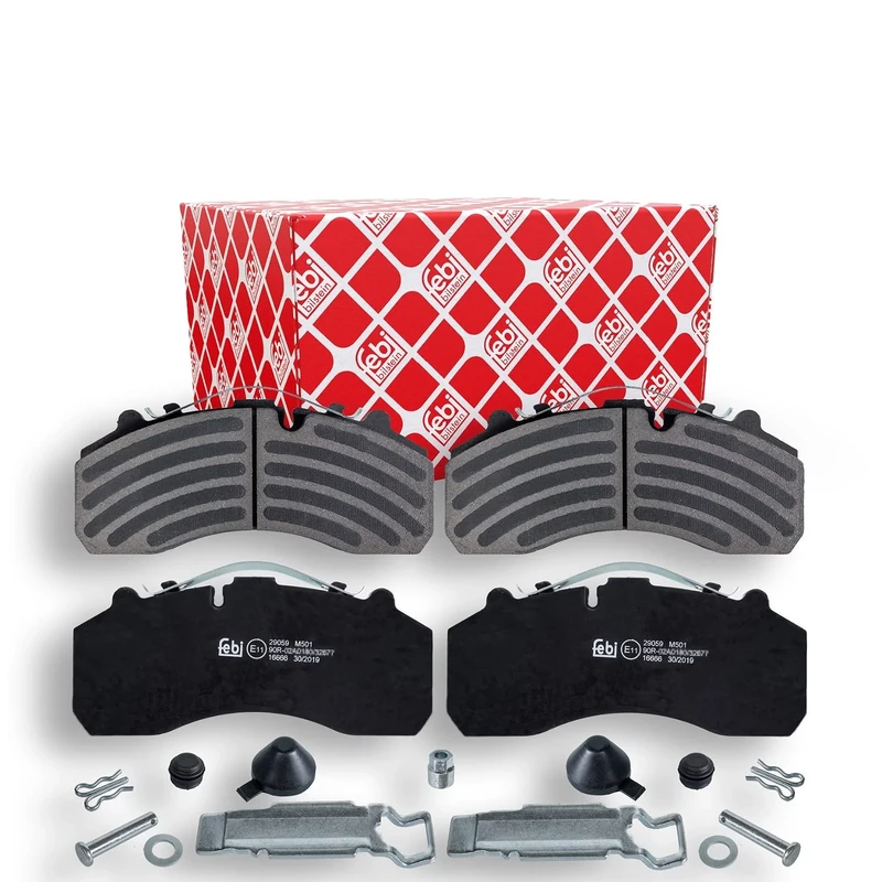 febi bilstein 16666 Brake Pad Set with additional parts, pack of four