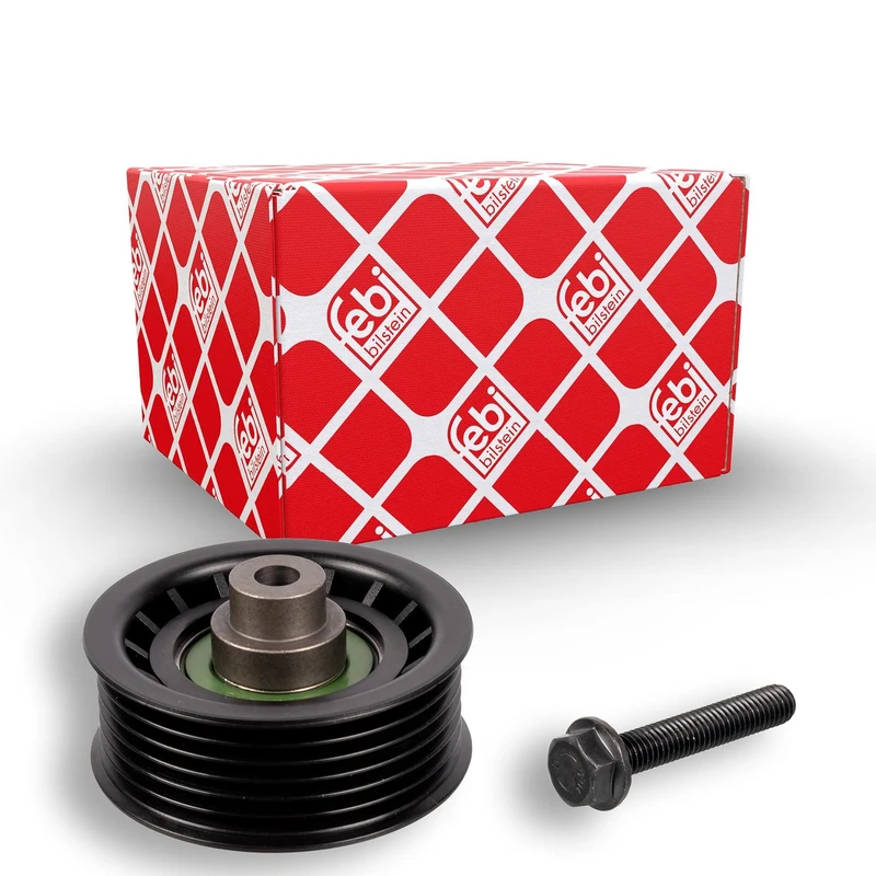 febi bilstein 33941 Idler Pulley for auxiliary belt, with screw, pack of one