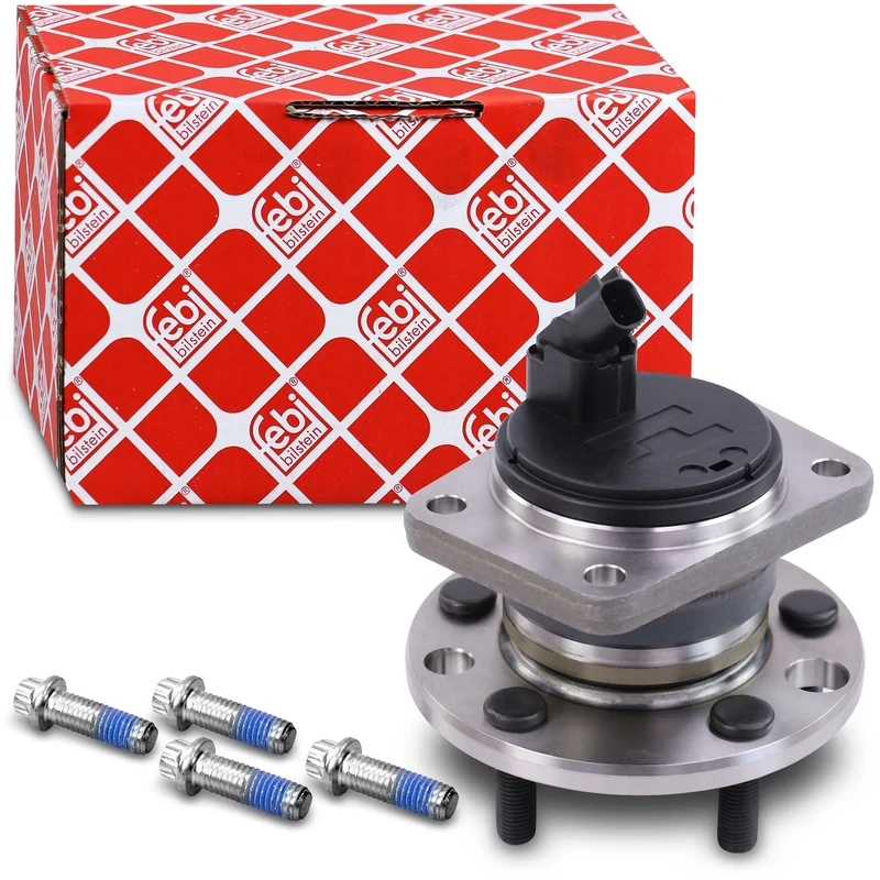 febi bilstein 19983 Wheel Bearing Kit with wheel hub, ABS sensor and fastening screws, pack of one