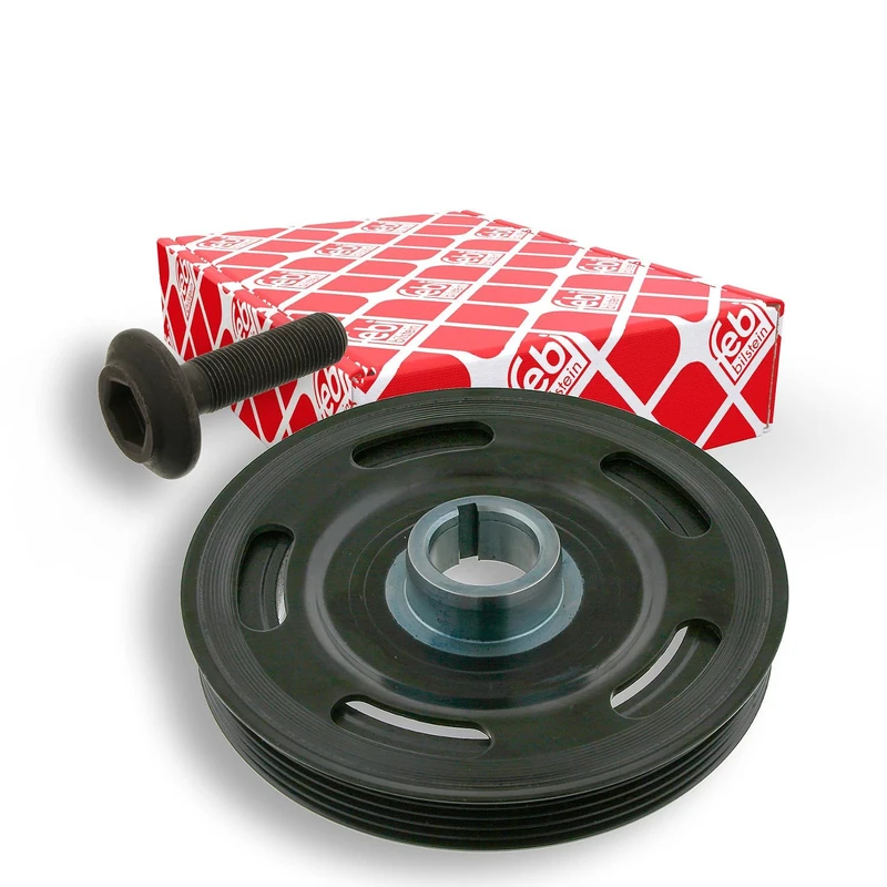 febi bilstein 33528 Pulley decoupled, for crankshaft with screw, pack of one