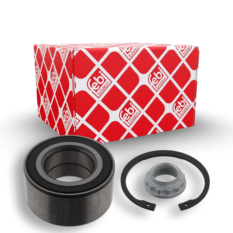 febi bilstein 32044 Wheel Bearing Kit with axle nut and circlip, pack of one