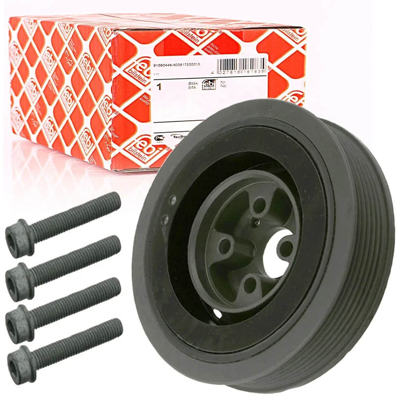 febi bilstein 33566 Pulley decoupled, for crankshaft with screws, pack of one