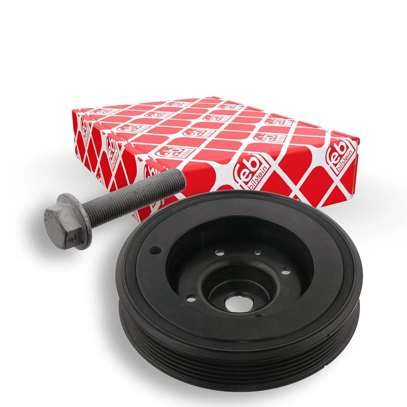 febi bilstein 33568 Pulley decoupled, for crankshaft with screw, pack of one