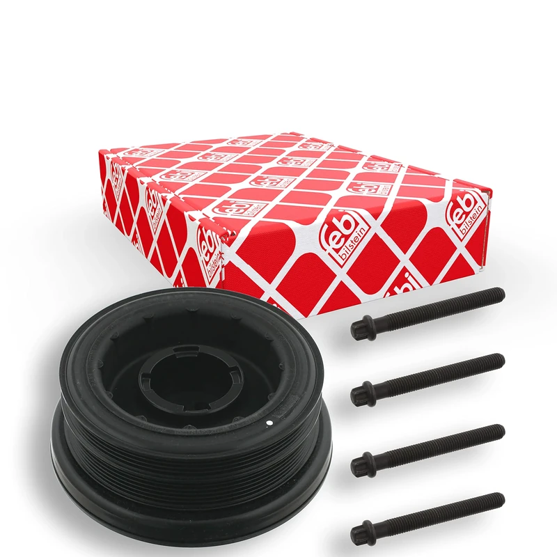 febi bilstein 33602 Pulley Decoupled, for crankshaft with screws, Pack of 1