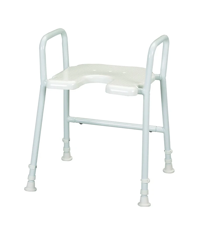Homecraft Shower Stool White Line With Arms, Provides Extra Support