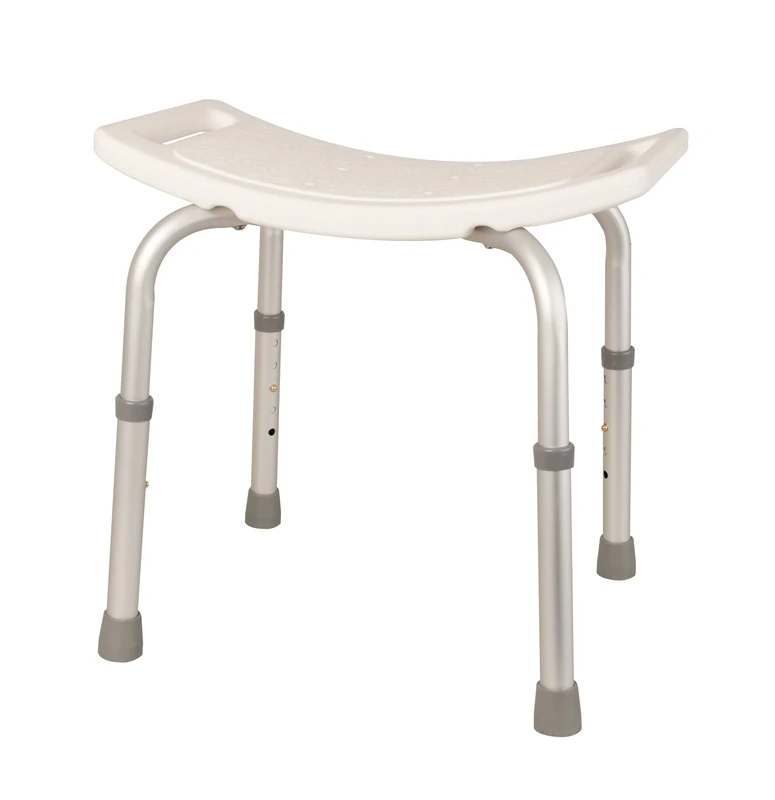 Homecraft Aluminum Medical Shower Stool, Adjustable Shower Chair, Non-Slip Shower Stool, Durable, Plastic Shower Chair, Backless Shower Aid (Eligible for VAT relief in the UK)