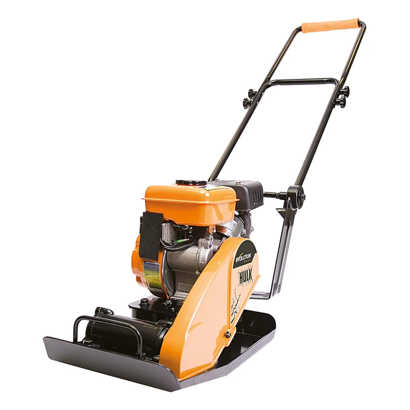 Evolution Power tools Hulk Compactor Plate Petrol - 230V Domestic Use - Ideal For Levelling Pavement, Patio, Blockwork, Tarmac Repair, Sand, Soil & More