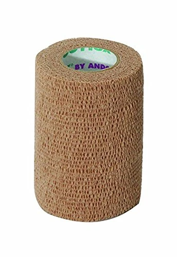 Co-Flex Cohesive Flexible Bandage, Tan, 1" x 5 yards, 30 Rolls, Self-Adherent, Soft Tissue Injuries, Non- Sterile, Latex- Free, Ideal for Strenuous Activities, Will Not Loosen or Slip