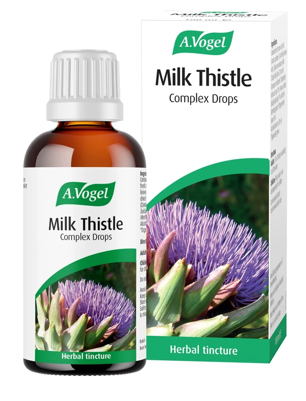 A.Vogel Milk Thistle Complex Drops 100 ml | Liquid Herbal Supplement with Milk Thistle + Artichoke, Dandelion, Peppermint & Boldo | Convenient Dropper for Daily Use