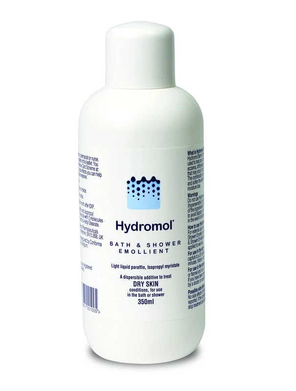 Hydromol Bath and Shower Emollient, for The Management of Eczema, Dermatitis, Psoriasis and Other Dry Skin Conditions, Itch Relief, Suitable for Sensitive Skin, Suitable for All Ages, 350 ml