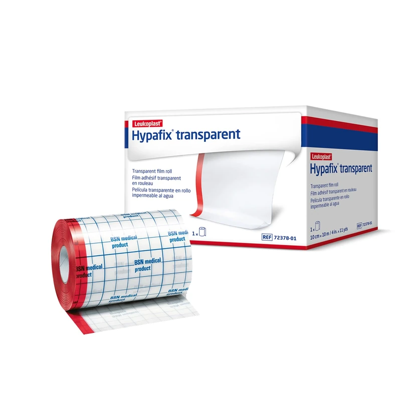 BSN Medical 72378-03 Hypafix Transparent Ultra Thin Waterproof Dressing Fixation, 10cm x 2m, Pack of 12 - Image 1