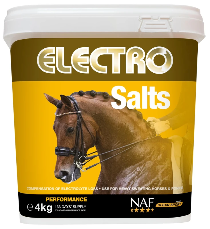 NAF Electro Salts 4kg – Fast-Acting Electrolyte Supplement for Horses – Replaces Salts Lost Through Sweat – Supports Hydration, Recovery & Performance – Ideal for Training & Hot Weather