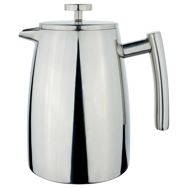 Café Stal HFD-08 Belmont 8 Cup Double Walled Cafetiere Coffee Maker, Mirror Finish, 1.2 Litre
