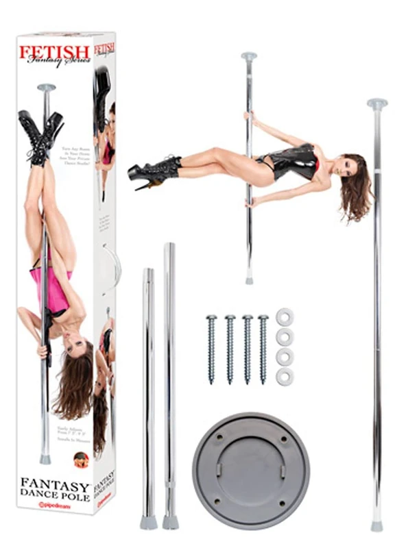 Pipedream Fetish Fantasy Series Fantasy Dance Pole Silver 7'3½-9'3½ - Image 1