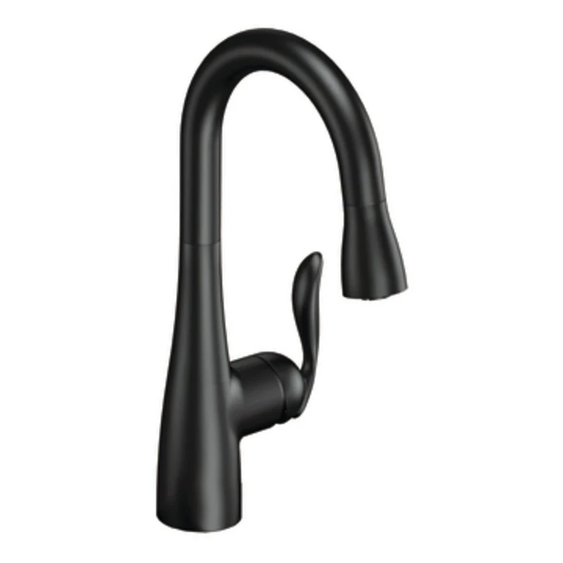 Moen 5995BL Arbor One-Handle High-Arc Pulldown Bar Faucet Featuring Reflex, Matte Black