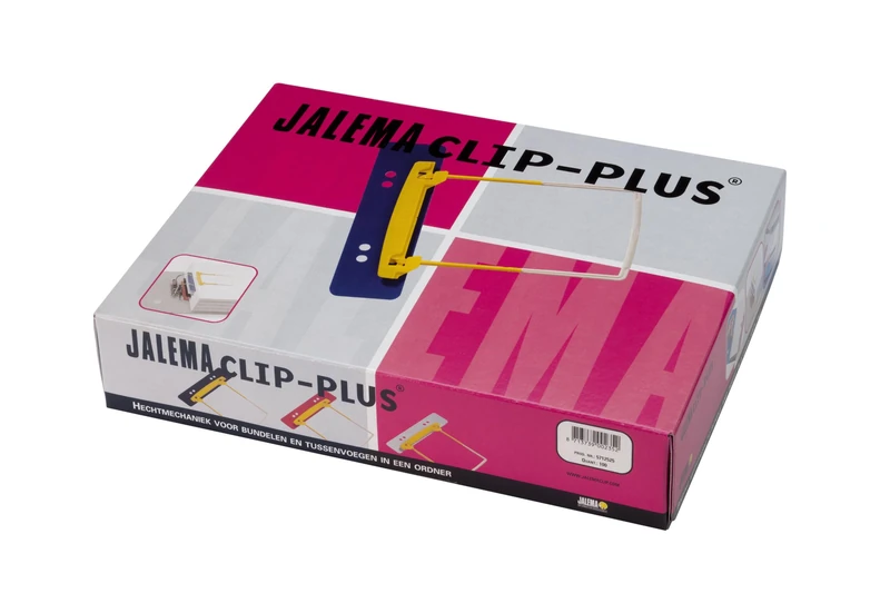 Jalema Clip Plus 5712525 Filing Clips Assorted Colours Pack of 100 Yellow/White