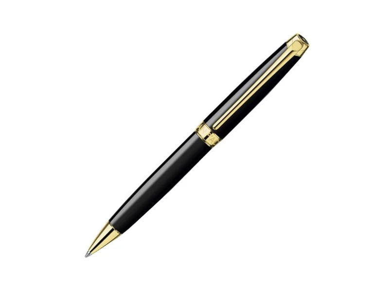 Caran d'Ache Leman Gold Plated Ballpoint Pen - Ebony Black