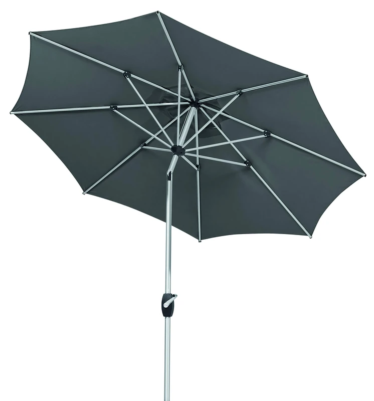 Schneider 683-02 Umbrella Venedig approx 270 cm Ø, 8-Part, Round, Anthracite, 270 x 270 x 250 cm