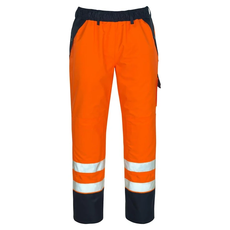 Mascot 07090-880-141 Linz Safe Image Waterproof Class 2 Over Trouser, Size L, Hi-Vis Orange/Navy