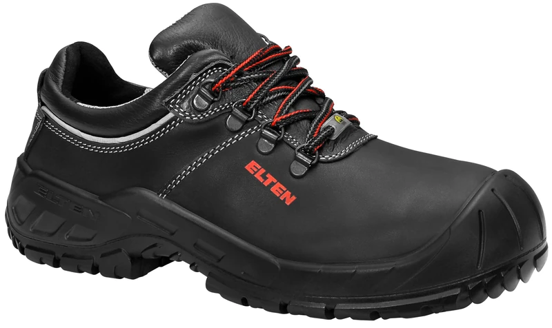 Elten 725841-40 Safety Shoes "Renzo Low" ESD S3, Size 6.5, black/red