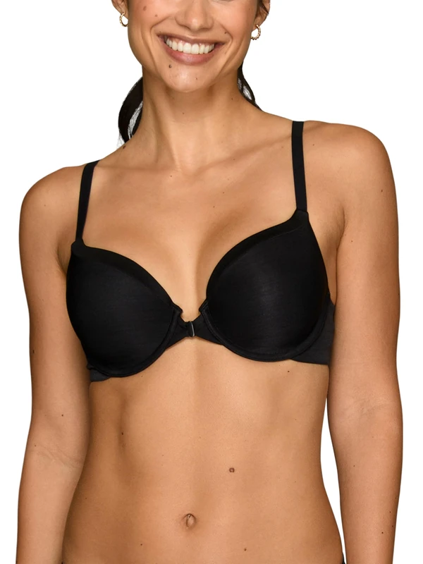 Vanity Fair Women's Illumination Front Closure Bra, 3-Way Convertible Staps, Lightly Lined Cups Up to Dd, Opaque, Black, 38D