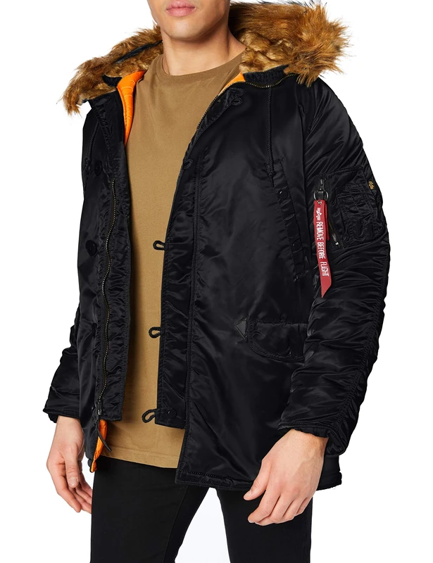 Alpha Industries Men's N3B VF 59 Winter Jacket for Ladies, Black, XXL