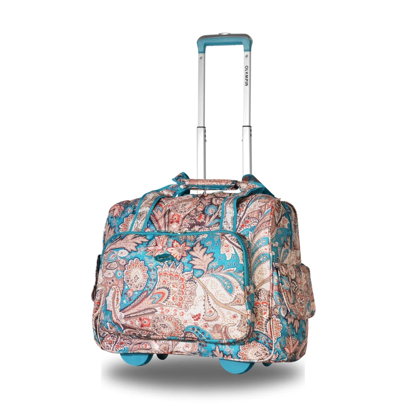 Olympia U.S.A. Deluxe Fashion Rolling Overnighter, Paisley, One Size, Paisley, One Size, Deluxe Fashion Rolling Overnighter
