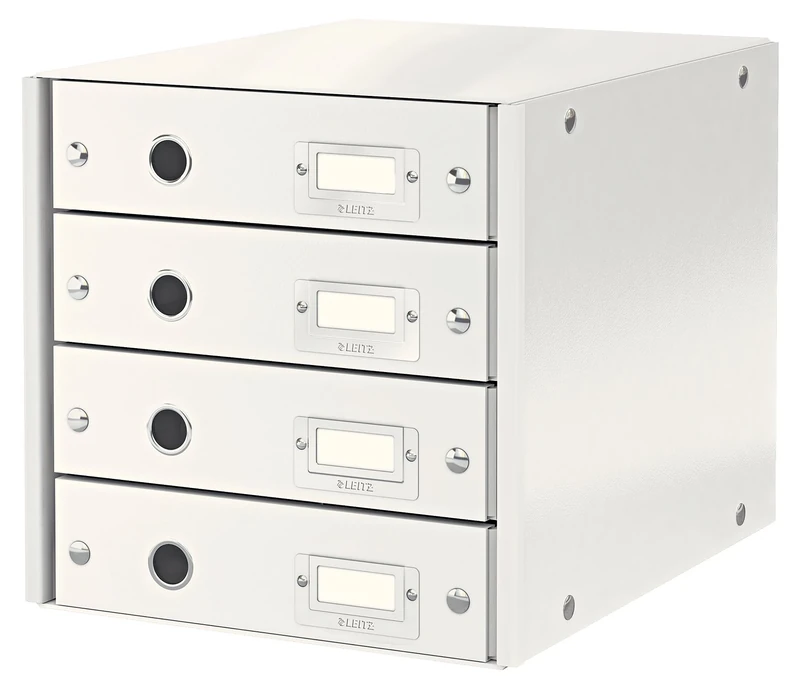 Leitz Drawer Cabinet, 4 Drawers, A4, Click and Store Range 60490001 - White