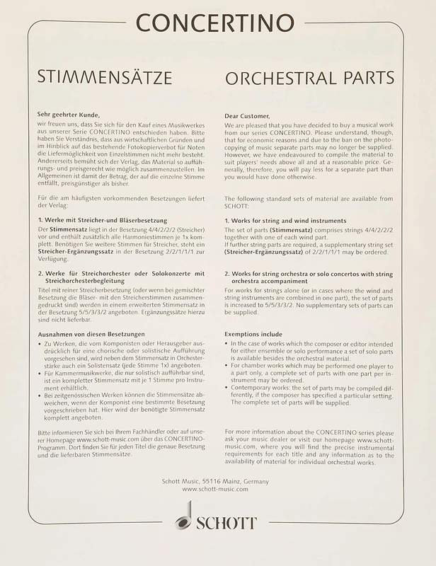 8 Petites études: GeWV 110. string orchestra. Jeu de parties.