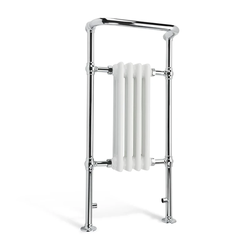 iBathUK Ascot Traditional Towel Radiator Rail, Curved Towel Warmer, 4 Column Floor Mounted Heated Towel Rail for Bathroom- 952x479mm