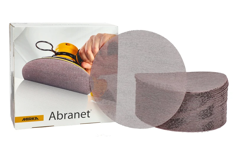 Mirka Abranet sanding disc with net Ø 200 mm Grip / Grit size P240 / 50 pcs / for sanding wood, filler, varnish, plastic / 5425205025