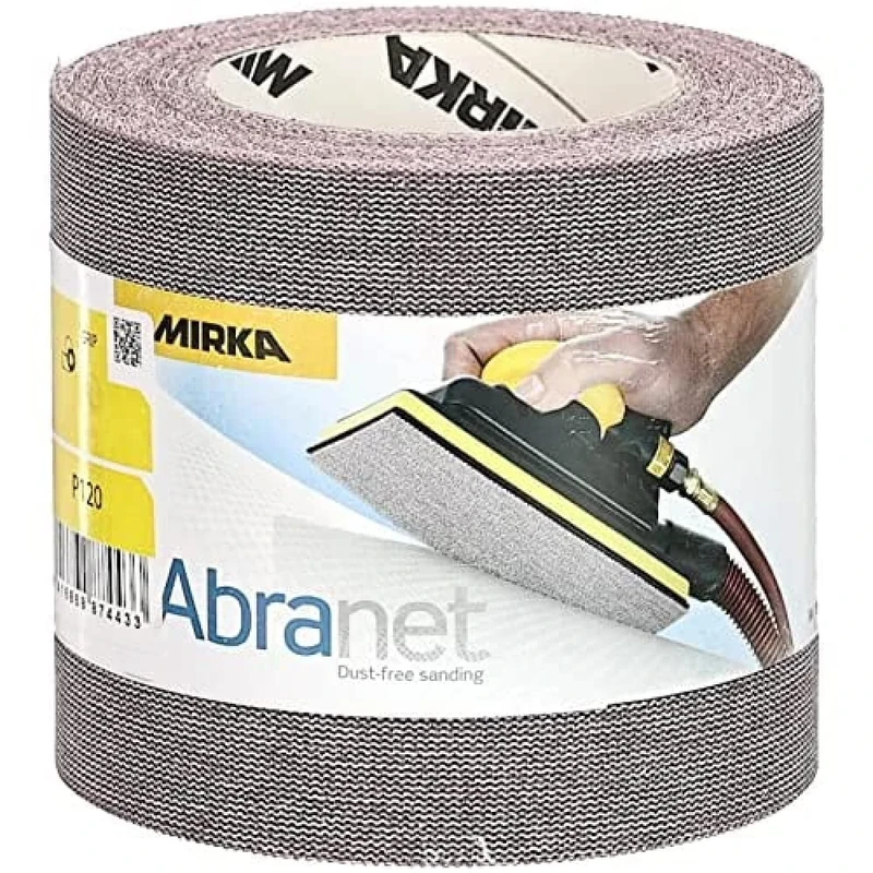 Mirka Abranet net abrasive roll 115 mm x 10 m with Hook & loop/Grit P120 / 1 roll/for sanding wood, filler, varnish, plastic / AE555F0180