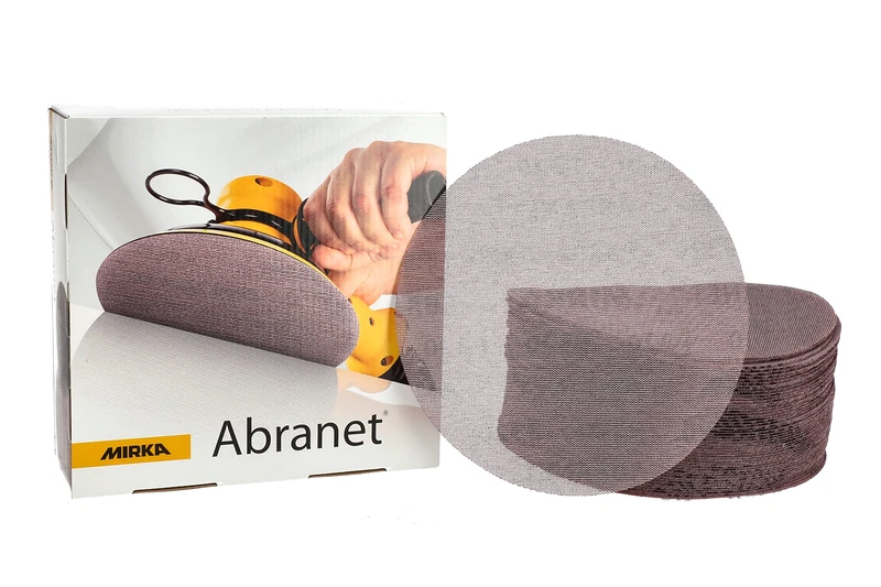 Mirka Abranet sanding disc with net Ø 200 mm Grip / Grit P320 / 50 pcs / for sanding wood, filler, varnish, plastic / 5425205032